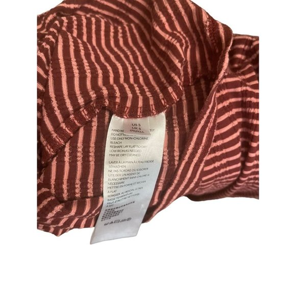 Small Anthropologie Striped V-Neck 3/4 Sleeve Womens Top - Picture 9 of 9